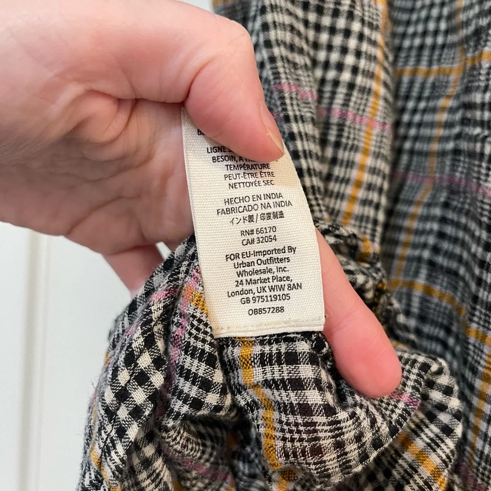 Free People Oversized Break My Stride Plaid Button-Down Shirt - Picture 7 of 7